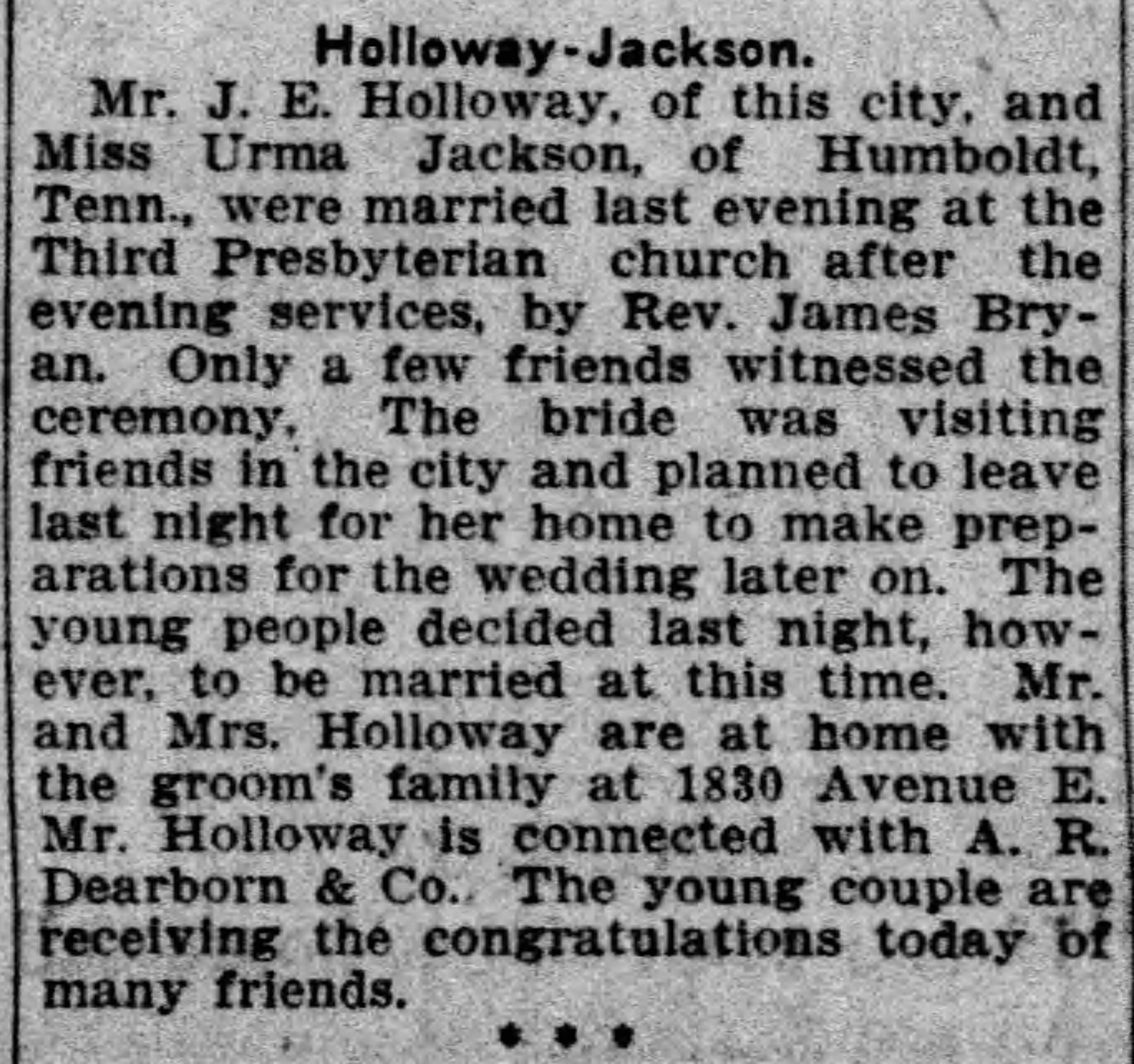 J.E. Holloway-Urma Jackson